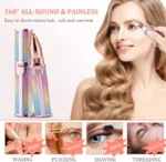 2-in-1 Rechargeable Eyebrow Trimmer & Portable Facial Hair Remover | Painless Electric Ladies Shaver Pen - Image 5