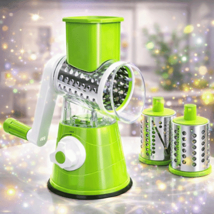 3-in-1 Manual Vegetable Slicer, Cutter & Shredder Machine | Rotary Drum Grater for Fast Kitchen Prep