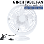 Mini Portable 6 Inch Table Fan | Low Noise & Ultra Quiet Desk fan | Rechargeable/USB Cooling Fan - Image 2