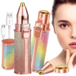2-in-1 Rechargeable Eyebrow Trimmer & Portable Facial Hair Remover | Painless Electric Ladies Shaver Pen