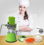 3-in-1 Manual Vegetable Slicer, Cutter & Shredder Machine | Rotary Drum Grater for Fast Kitchen Prep - Image 4