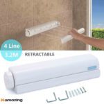 4 Line Retractable Clothesline - 3.2m Space Saving Wall Mounted Laundry Dryer - Image 2